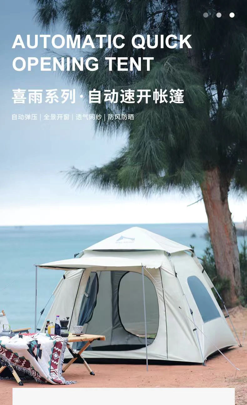 Cheap Goat Tents 3 4 Person Camping Tent Outdoor Automatic Quick Open Tent Rainfly Waterproof Picnic Tent Family Travel Park Instant Setup Tent   